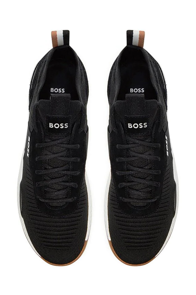 נעלי סניקרס שחורות בוס BOSS בד רשת