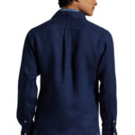 חולצת פשתן מכופתרת כחולה Slim Fit Linenחולצת פשתן מכופתרת כחולה Slim Fit Linen