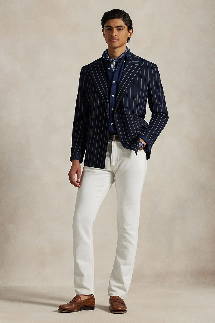 חולצת פשתן מכופתרת כחולה Slim Fit Linenחולצת פשתן מכופתרת כחולה Slim Fit Linen
