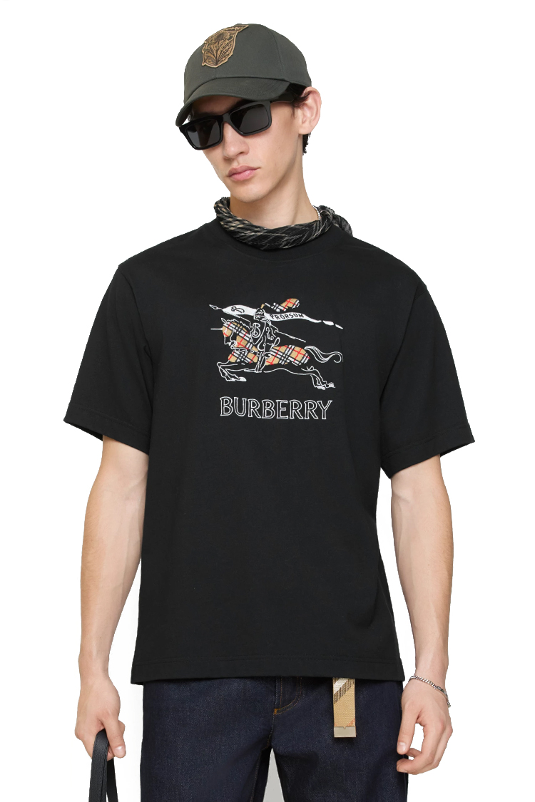טי שירט BURBERRY יוקרתית עם לוגו על החזה