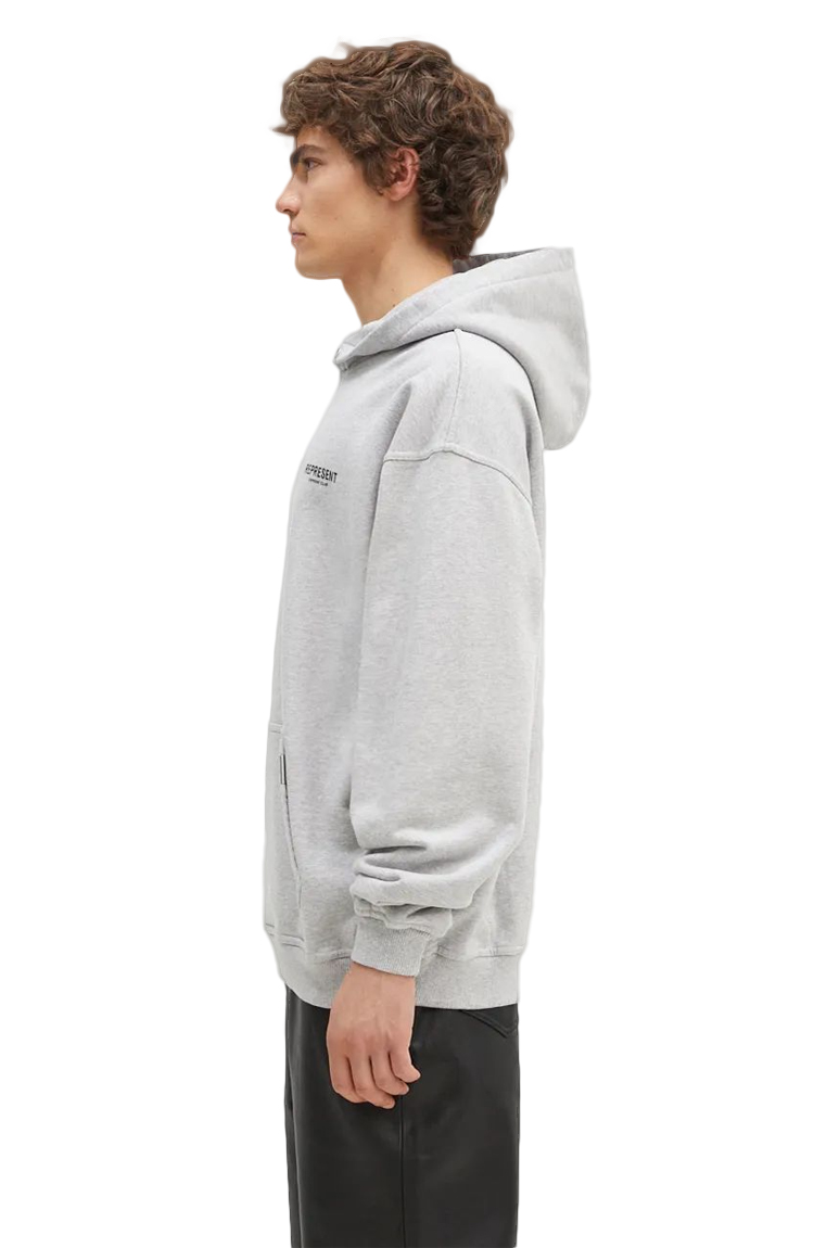 קפוצ’ון רפרזנט represent אפור דגם Owners Club Hoodie 480gsm כותנה כבדה אוברסייז לוגו חזה גב