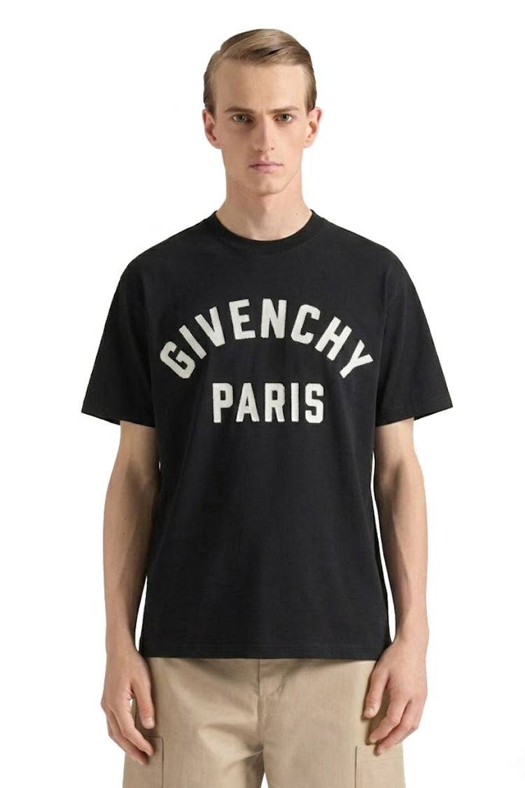 טי שירט ג'יבנשי GIVENCHY שחורה עם רקמת לוגו