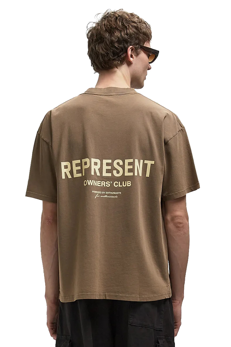 חולצת טי שירט REPRESENT אוברסייז עם הדפס לוגו מקדימה ומאחורה