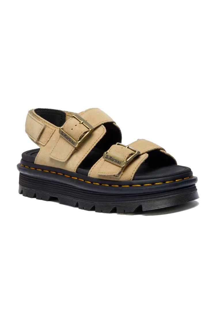 סנדלי דר מרטינס Dr. Martens זמש בצבע בז' עם סוליה קלה