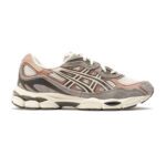 נעלי סניקרס אסיקס ASICS אפור בז’ דגם GEL-NYC עם טכנולוגיית ג’ל ועיצוב בד רשת