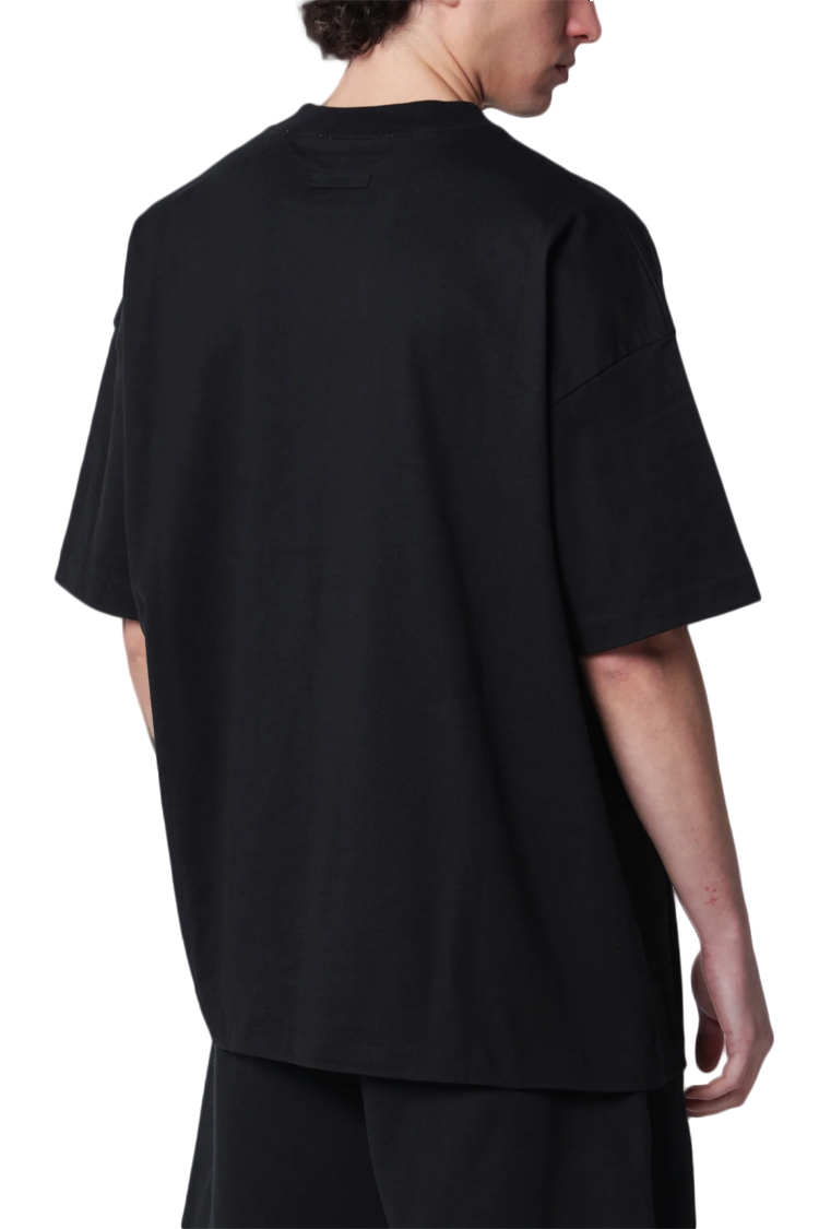 טי שירט אסנשיאלס ESSENTIALS שחורה גזרה רחבה לוגו Fear of God כותנה איכותית