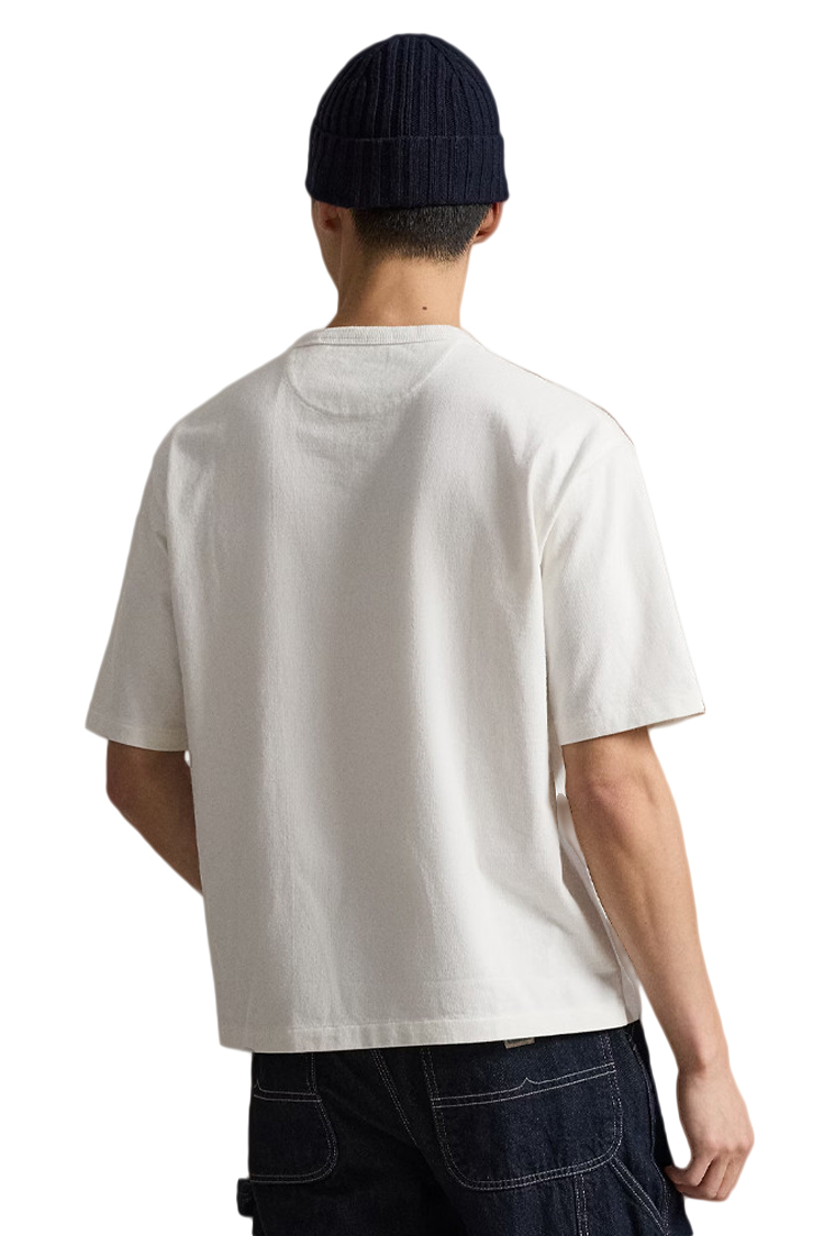 טי שירט פולו רלף לורן Polo Ralph Lauren קלאסית עם לוגו רקום 100% כותנה צבע לבן