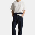 טי שירט פולו רלף לורן Polo Ralph Lauren קלאסית עם לוגו רקום 100% כותנה צבע לבן