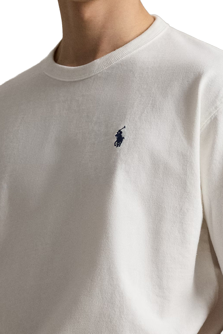 טי שירט פולו רלף לורן Polo Ralph Lauren קלאסית עם לוגו רקום 100% כותנה צבע לבן