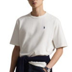 טי שירט פולו רלף לורן Polo Ralph Lauren קלאסית עם לוגו רקום 100% כותנה צבע לבן