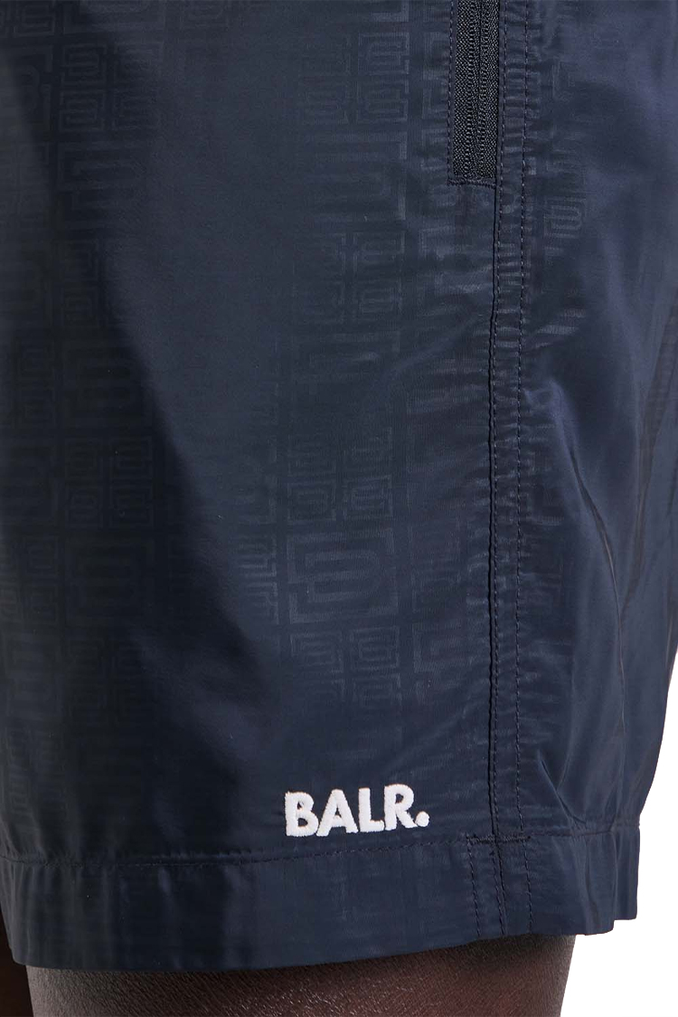 בגד ים באלר BALR שחור גברים גזרה נינוחה לוגו רקום כיס רוכסן