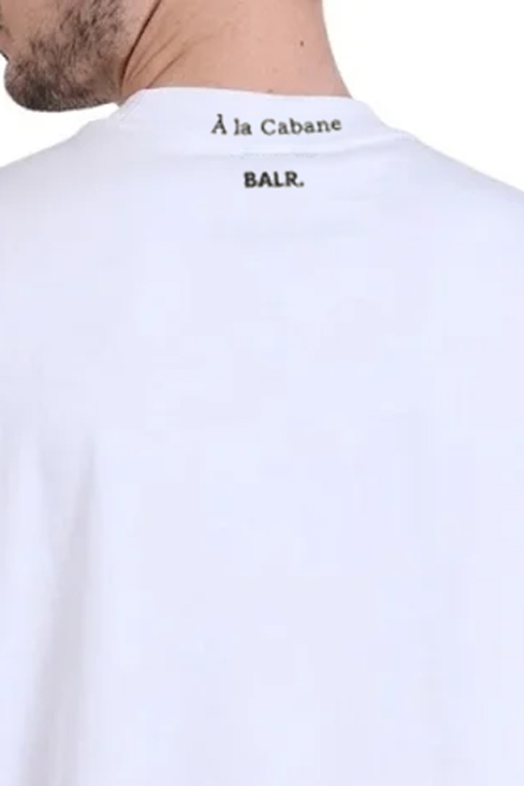 טי שירט באלר BALR לבנה אוברסייז רקמה A LA CABANE חזה ועורף