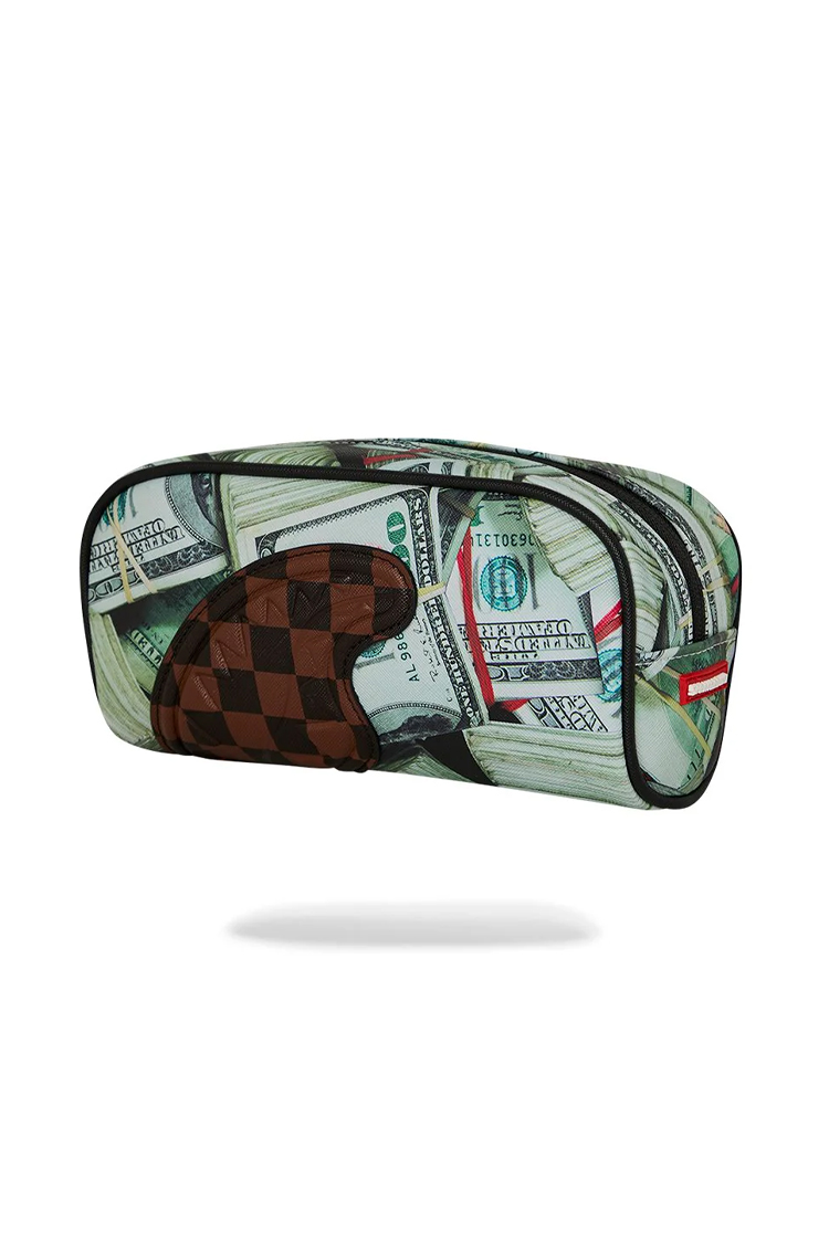 קלמר ספרייגראונד SPRAYGROUND שחור חום Money Banks פאוץ דולרים משבצות דמוי עור