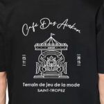 טי שירט אינקר AINKER שחורה רקמת Saint Tropez גב וחזה כותנה איכותית