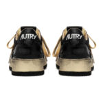 סניקרס אוטרי AUTRY שחור עור בד רשת גזרה נמוכה דגם Super Vintage גימור משופשף וינטג