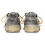 סניקרס אוטרי AUTRY שחור כסף 100% עור גזרה נמוכה דגם Super Vintage גימור משופשף וינטג
