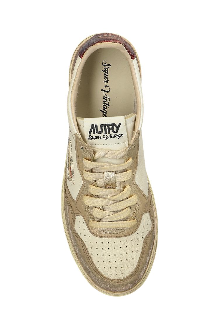סניקרס אוטרי Autry Super Vintage פלטינה ודובדבן בגימור משופשף עור איכותי