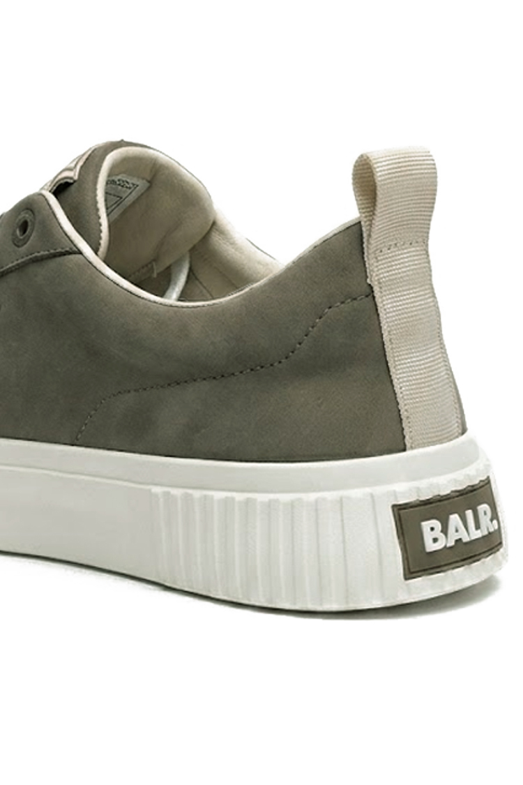 סניקרס BALR עור ירוק זית גזרת MID גימור חצי מבריק