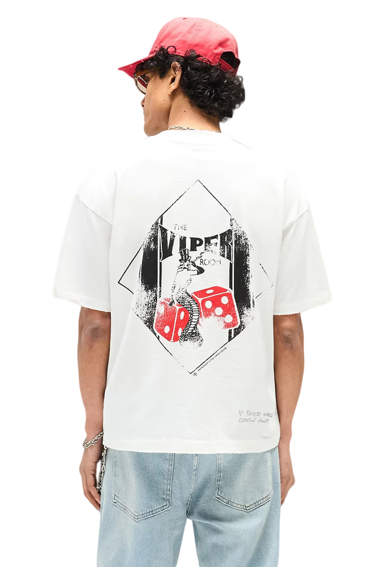 טי שירט רפרזנט Represent אוברסייז שחורה דגם Viper Room עם הדפס גב