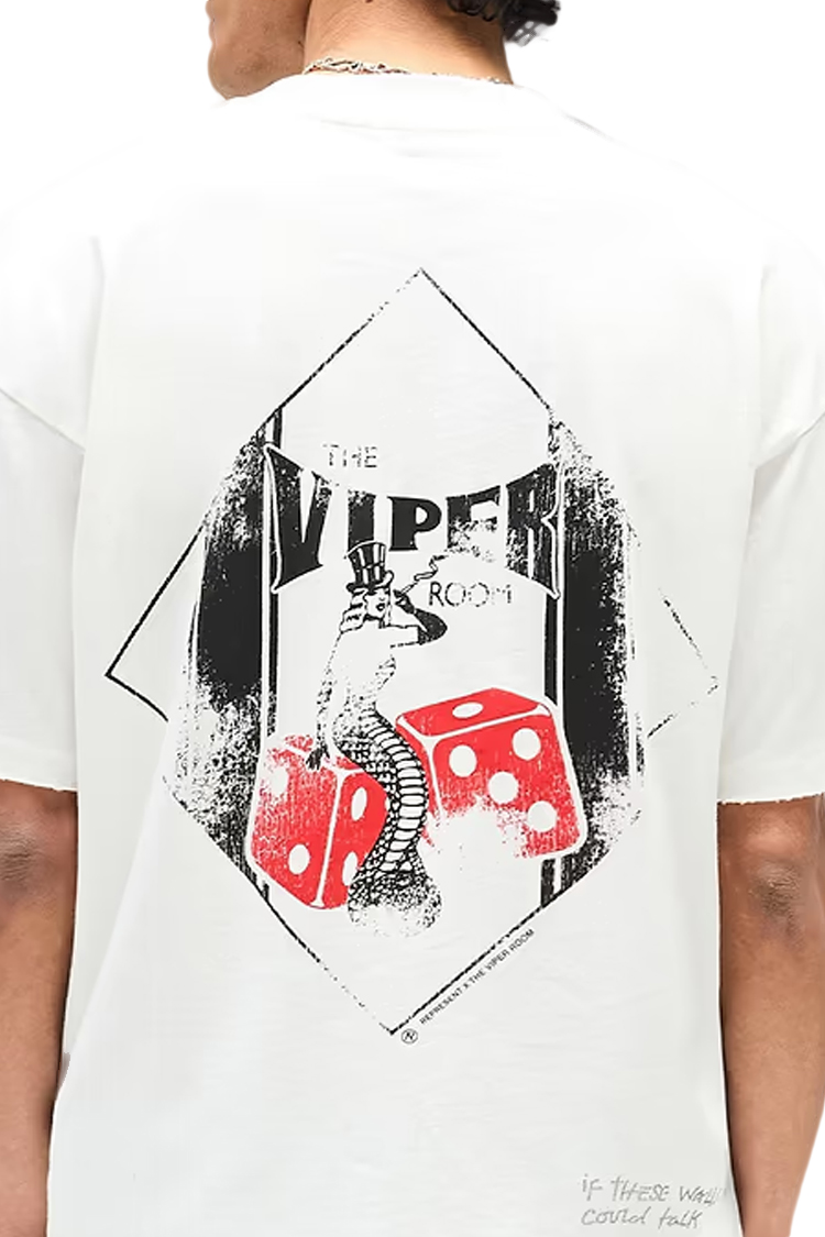 טי שירט רפרזנט Represent אוברסייז שחורה דגם Viper Room עם הדפס גב
