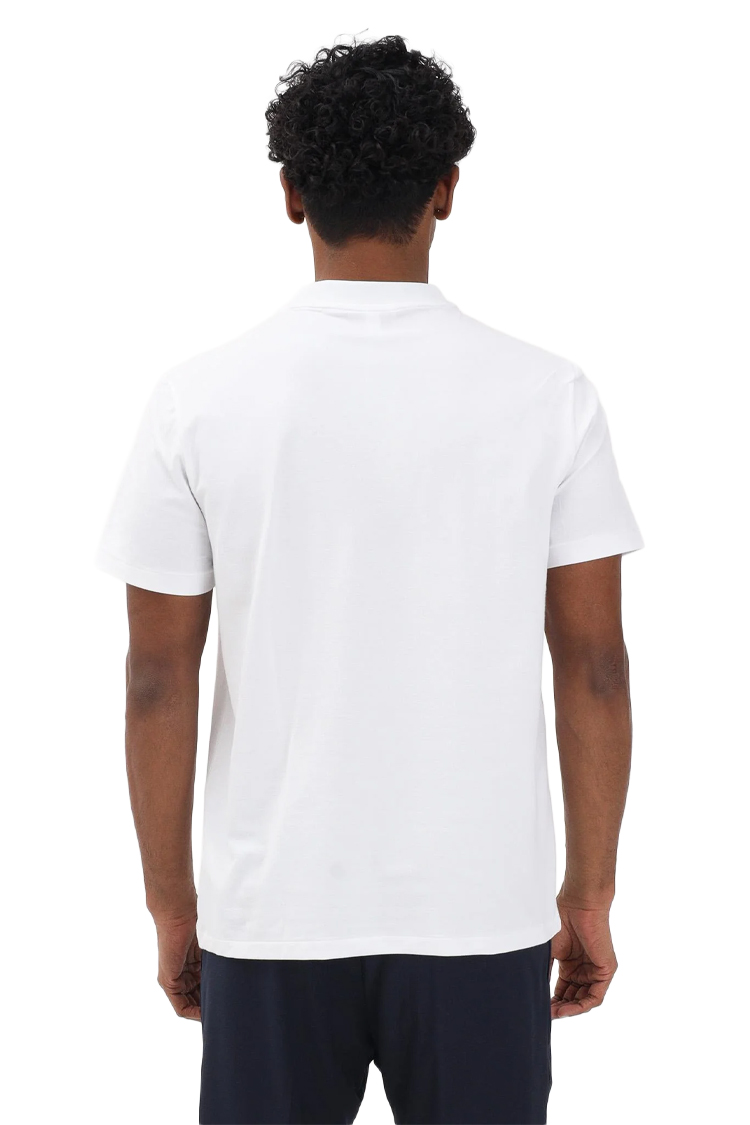 טי שירט לקוסט Lacoste בד פיקה עם רקמה בחזה ובצווארון 100% כותנה צבע לבן