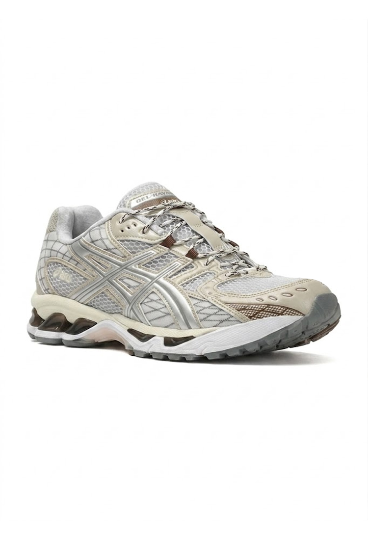 נעלי אסיקס ASICS GEL-NIMBUS 10.1 אפור קרם גברים סניקרס עיצוב אסימטרי