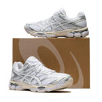 נעלי אסיקס ASICS GEL-CUMULUS 16 אפור קרם גברים סניקרס רטרו טכנולוגיית FLUIDRIDE