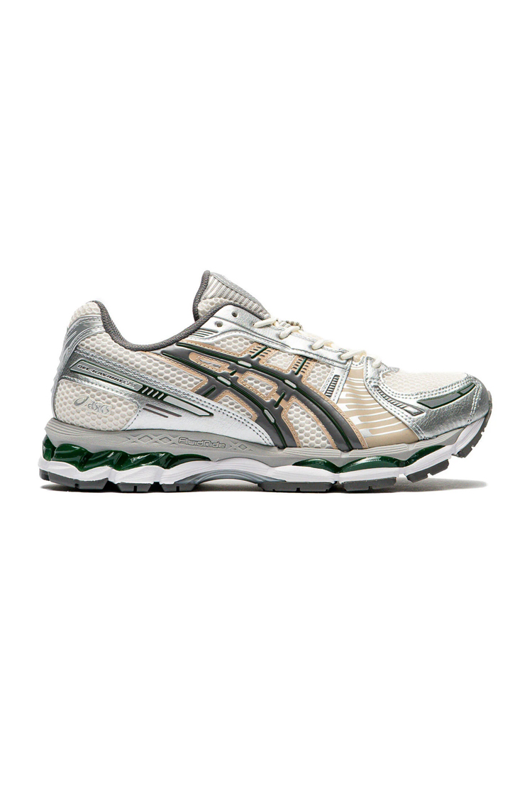 נעלי אסיקס ASICS GEL-KAYANO 12.1 אפור/קרם גברים סניקרס עיצוב מטאלי