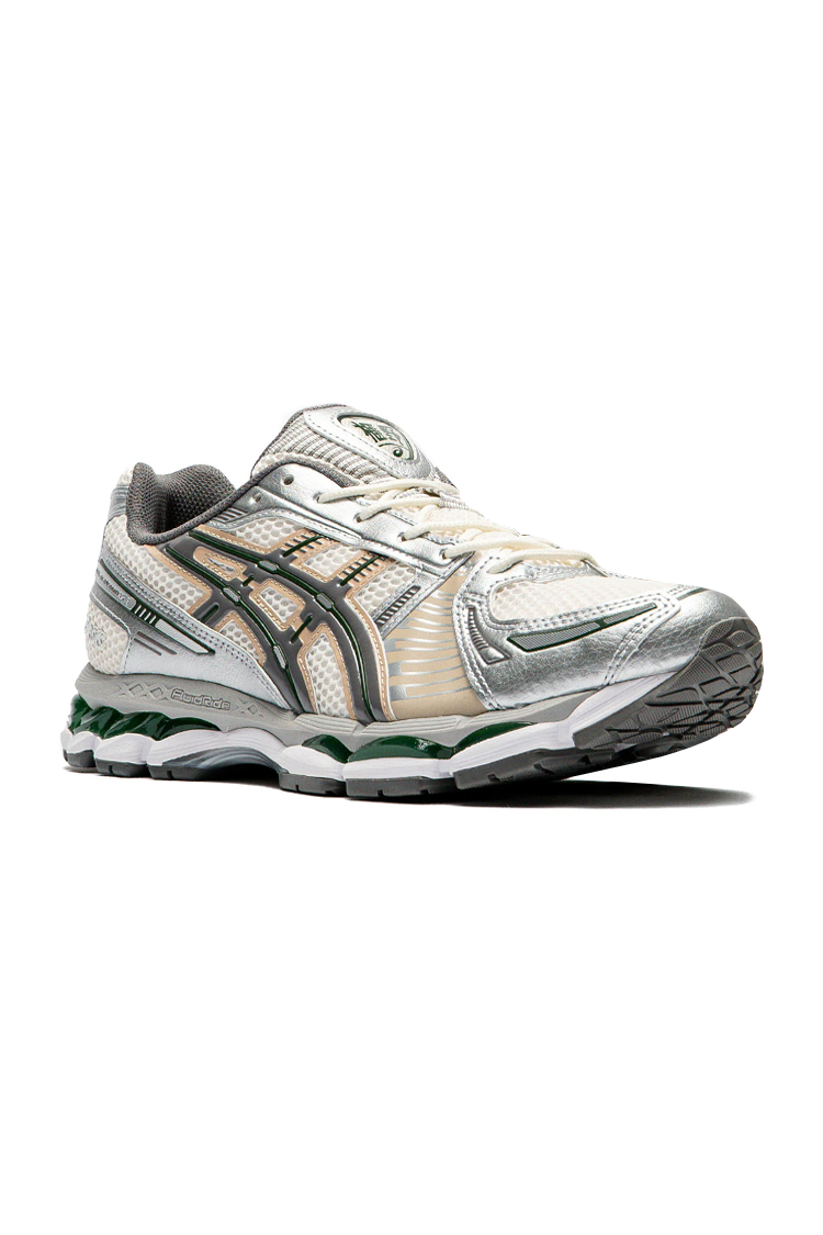 נעלי אסיקס ASICS GEL-KAYANO 12.1 אפור/קרם גברים סניקרס עיצוב מטאלי
