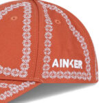 כובע בייסבול אינקר AINKER פרחוני כתום לוגו כפול כותנה מתכוונן