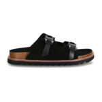 כפכפי עור אינקר AINKER שחור גברים דגם Swish Suede מדרס שעם אבזמי מתכת