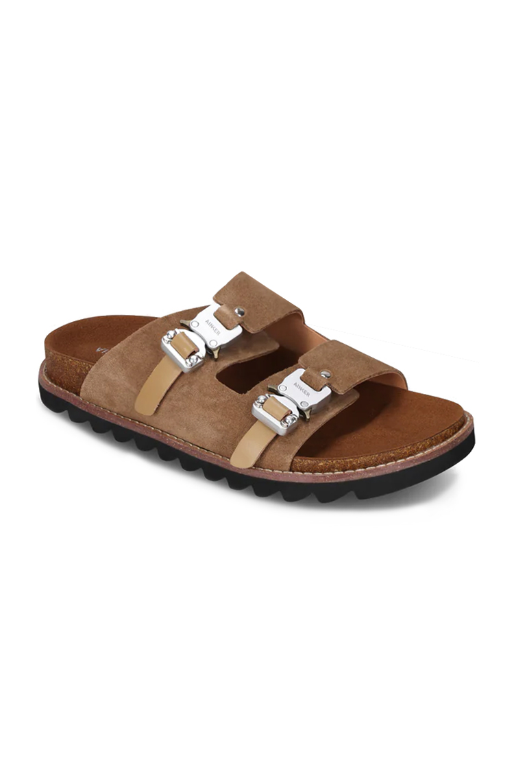 כפכפי עור אינקר AINKER מוקה גברים דגם Swish Suede מדרס שעם אבזמי מתכת