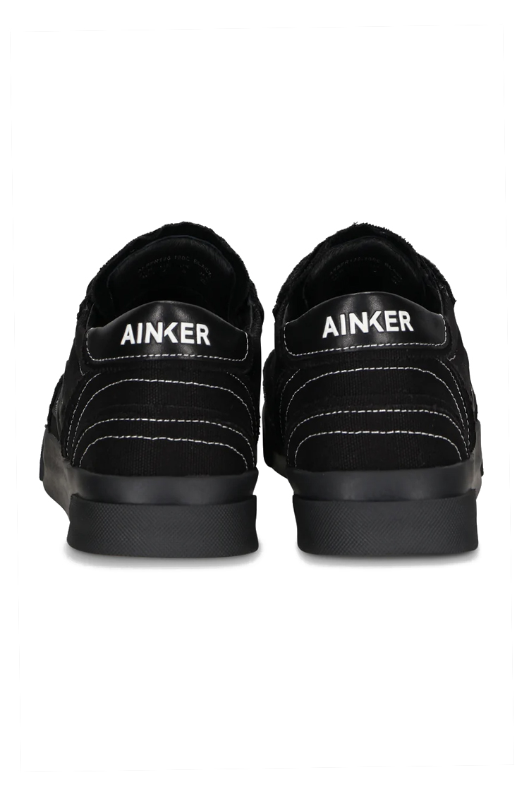 נעלי אינקר AINKER שחורות גברים סניקרס קנבס Super Star Canvas גזרת Mid סוליה עבה