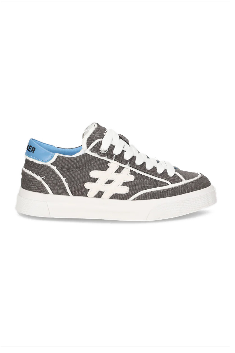 נעלי אינקר AINKER אפורות גברים סניקרס קנבס Super Star Canvas גזרת Mid סוליה עבה