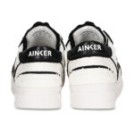 נעלי אינקר AINKER לבן/שחור גברים סניקרס קנבס Super Star Canvas גזרת Mid סוליה עבה