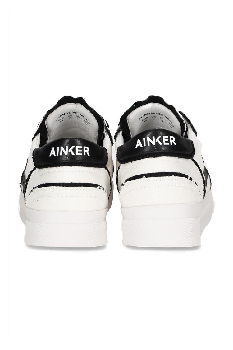 נעלי אינקר AINKER לבן/שחור גברים סניקרס קנבס Super Star Canvas גזרת Mid סוליה עבה