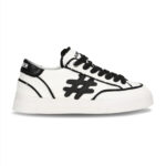נעלי אינקר AINKER לבן/שחור גברים סניקרס קנבס Super Star Canvas גזרת Mid סוליה עבה