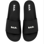 כפכפי באלר BALR שחור גברים סליידס לוגו גומי עמיד למים
