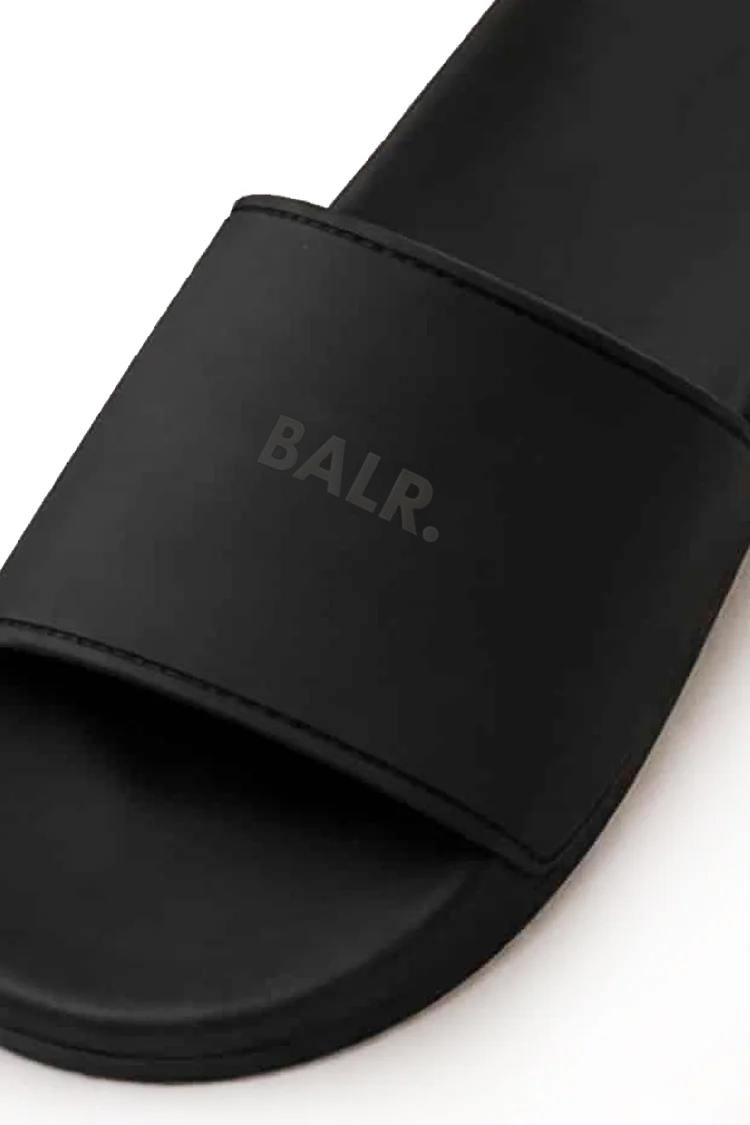 כפכפי באלר BALR שחורים גברים סליידס לוגו גומי עמיד למים