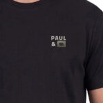 חולצה פול אנד שארק PAUL SHARK שחורה גברים טי שירט פאץ לוגו כריש