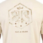 חולצה פול אנד שארק PAUL&SHARK שמנת גברים טי שירט גזרה נינוחה רקמה חזה גב