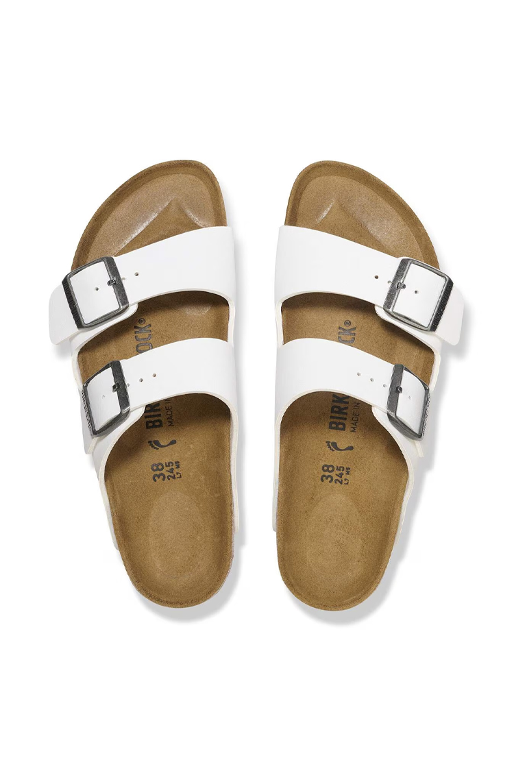 פכפי בירקנשטוק BIRKENSTOCK לבן גברים אריזונה Birko Flor כפכפי שעם אורתופדיים
