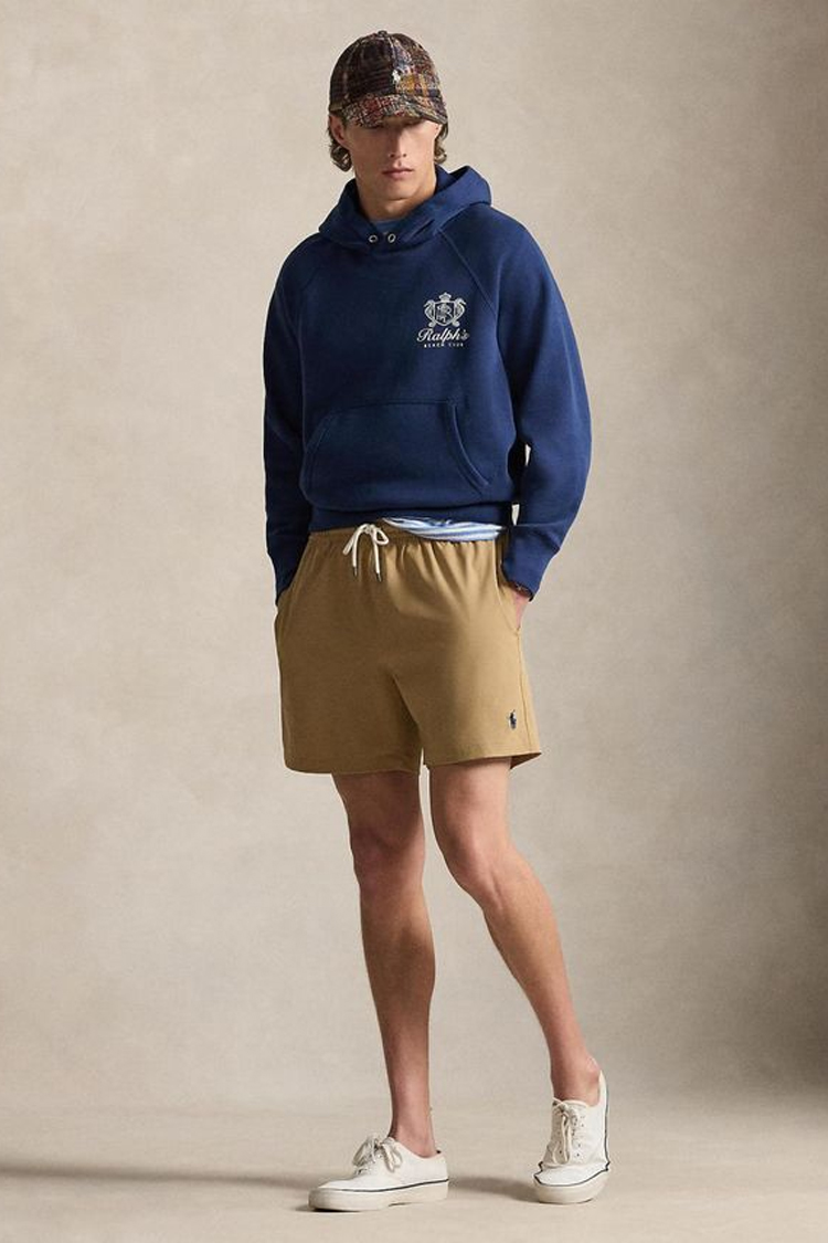 מכנס בגד ים פולו ראלף לורן POLO RALPH LAUREN חאקי גברים אורך בינוני פאץ רקמת פוני