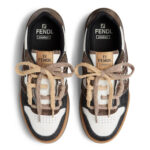 סניקרס פנדי FENDI חום לבן גברים נעליים Fendi Match Low גזרה נמוכה עור מונוגרמה FF