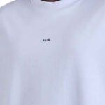 חולצה באלר BALR תכלת גברים טי שירט גזרה משוחררת סולידית רקמה פאץ עורף חצי מבריק