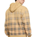 קפוצון ברברי BURBERRY בז גברים קפוצ’ון משבצות Gradient Check גזרה משוחררת הדפס דהוי
