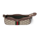 תיק ערב גוצ’י GUCCI חום בד ארוג עור דגם Ophidia mini shoulder bag רצועה מתכווננת