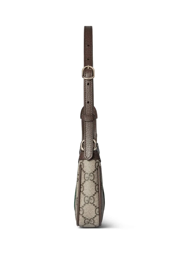 תיק ערב גוצ’י GUCCI חום בד ארוג עור דגם Ophidia mini shoulder bag רצועה מתכווננת
