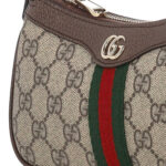 תיק ערב גוצ’י GUCCI חום בד ארוג עור דגם Ophidia mini shoulder bag רצועה מתכווננת