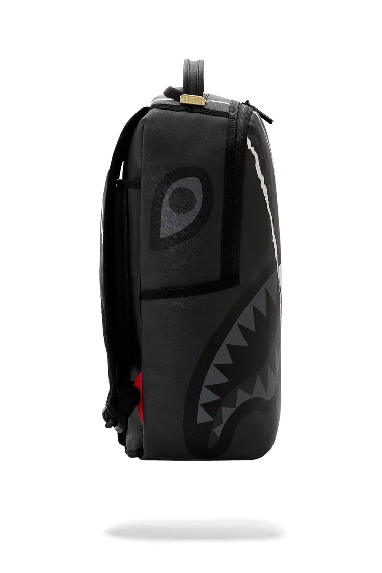 תיק גב ספרייגראונד SPRAYGROUND שחור אפור Center Rip Revealing Gray תבליט כריש קרעים למחשב